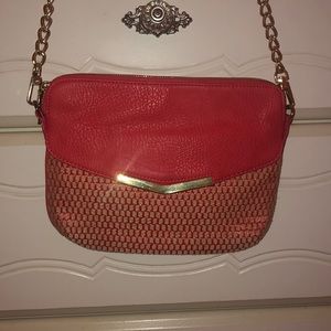 Pink/beige crossbody purse